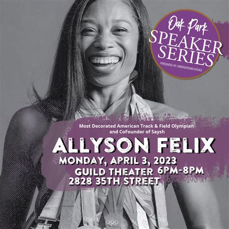 Speaker Series Featuring Allyson Felix St HOPE