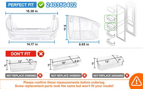 2 PACK UPGRADED 240356402 Refrigerator Door Bin Compatible With