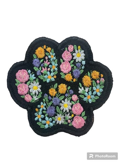 Paw Print Iron Onsew On Embroidery Patch Paw Print Patch Dog Paw