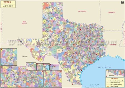 Texas Zip Code Map 2020 | Wells Printable Map