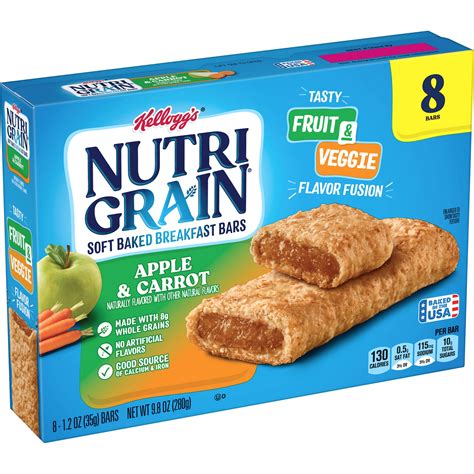 Kelloggs Nutri Grain Soft Baked Breakfast Bars Apple Carrot