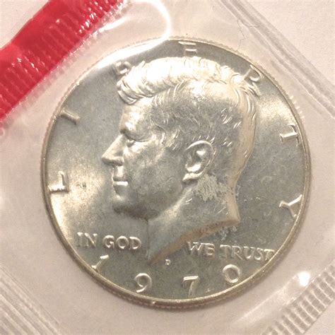 1970 D Unc Kennedy Half Dollar From Mint Set 40 Silver