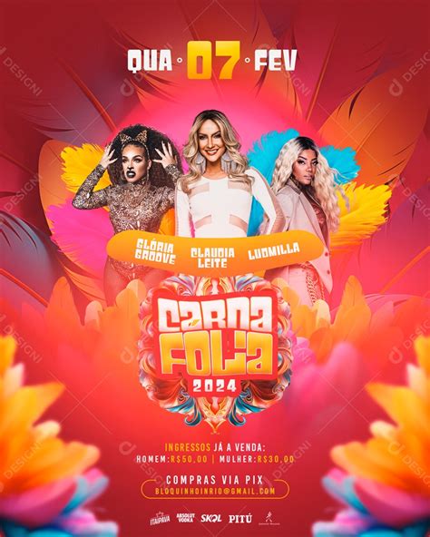 Social Media Flyer Story Carna Folia Psd Editável [download] Designi