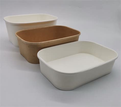 Kraft Paper Oval Rectangle Thickened Disposable Square Meal Box Bowl