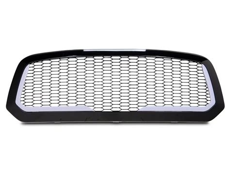 Ram 1500 Honeycomb Mesh Style Upper Replacement Grille With Led Drl Lights Black 13 18 Ram