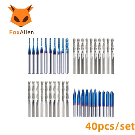 3 17mm Shank Cnc Router Bits Kit For All Purpose 40pcs Engraving Bits