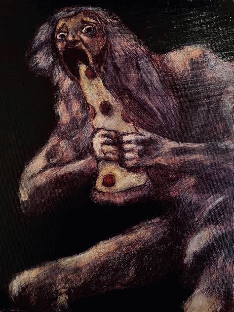 Saturn Devouring His Slice Of Pizza Me Mistertwigdraws Ballpoint Pen And Acrylic Paint 2024