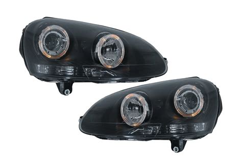 Faruri Angel Eyes Compatibil Cu Vw Golf V Lhd Rhd Negru