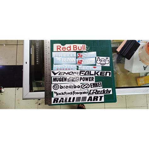 Cutting Sticker Mobil Jdm Sponsor Kap Mesin Pintu Nos Brembo Hks Wrc