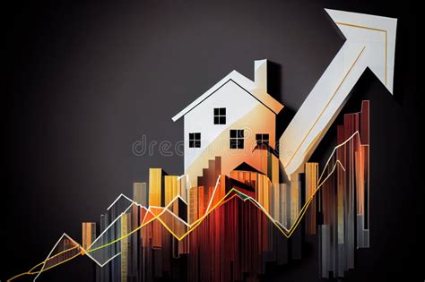 Growth Arrow On The Background Of The House Rising Real Estate And