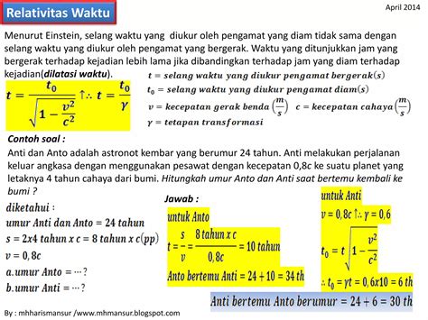 Relativitas Waktu Ppt