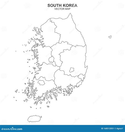 Political Map Of South Korea Isolated On White Background Stock Vector