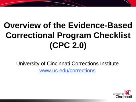 Pdf Overview Of The Evidence Based Correctional Program Checklist