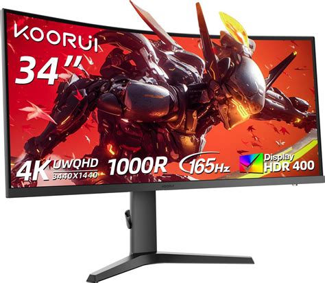 KOORUI 34 Inch Monitor Ultra Wide Monitor Curved Gaming Monitor