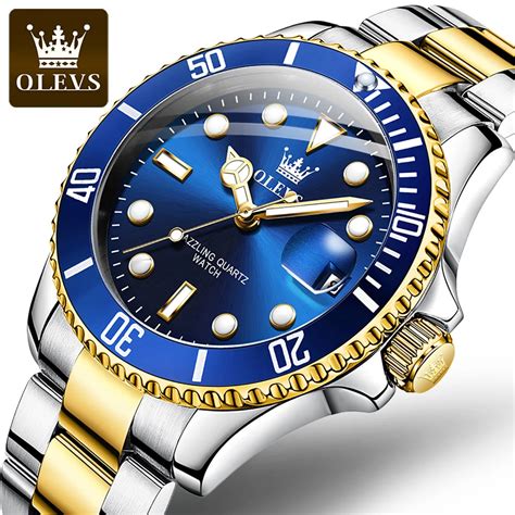 New Olevs Fashion Mens Watches Stainless Steel Top Brand Luxury