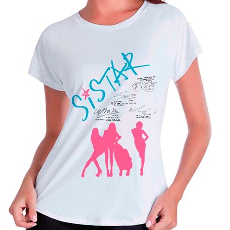 Camiseta Babylook Kpop Sistar Membros Autografos K Pop Shopee Brasil