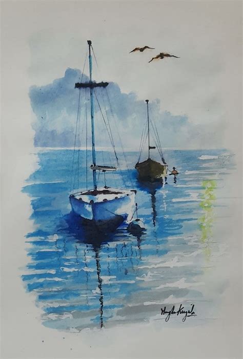 Boats Seaview En Dessin De Voilier Peinture De Voilier