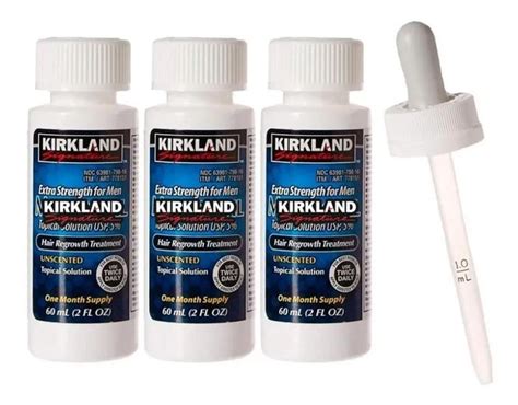 Minoxidil kirkland kirk cresce barba e cabelo 3 frascos Tônico