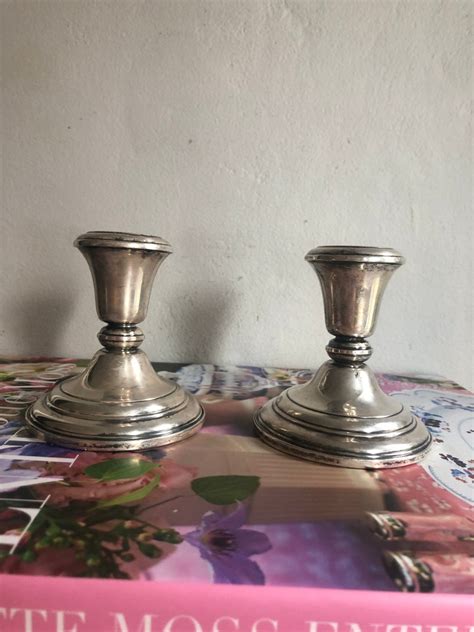 Vintage Sterling Silver Candlestick Holders Frank Whiting Etsy