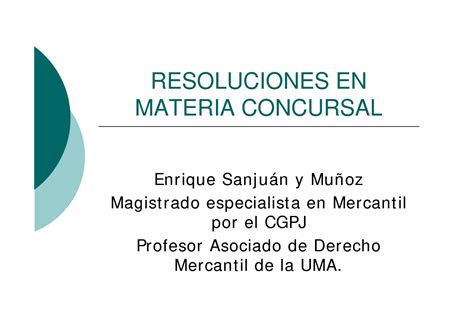 Calam O Resoluciones En Materia Concursal