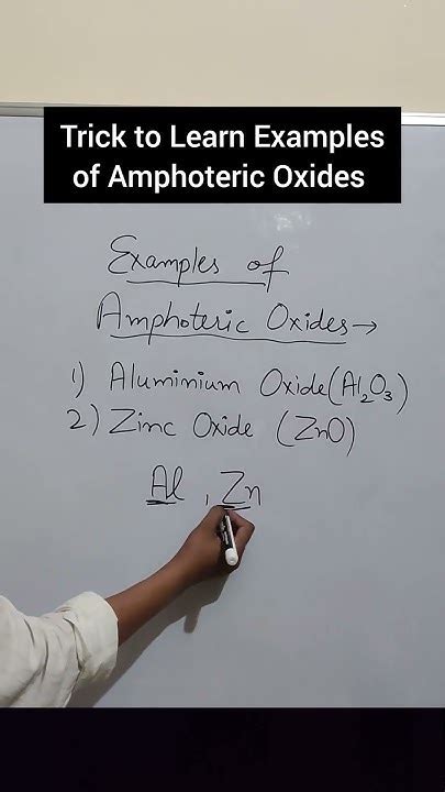 Trick To Learn Examples Of Amphoteric Oxides Youtubeshorts Viralshort Metalsandnonmetals