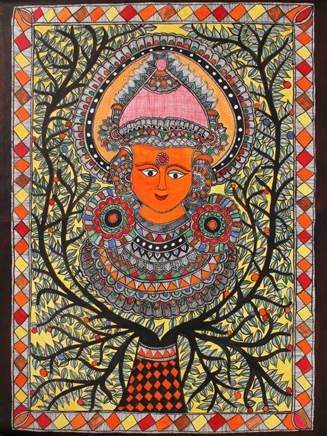 Goddess Durga Madhubani Painting Exotic India Art