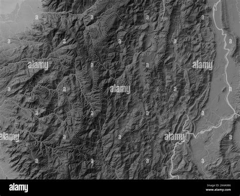 Zamora Chinchipe Province Of Ecuador Grayscale Elevation Map With