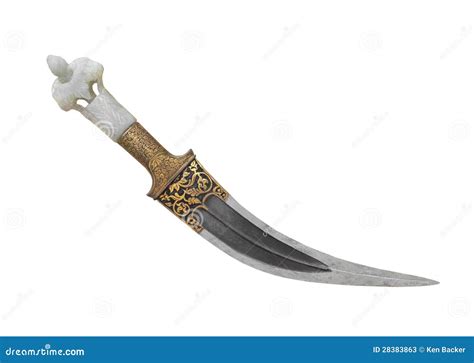 Ancient Fancy Curved Dagger Isolated Stock Photos - Image: 28383863