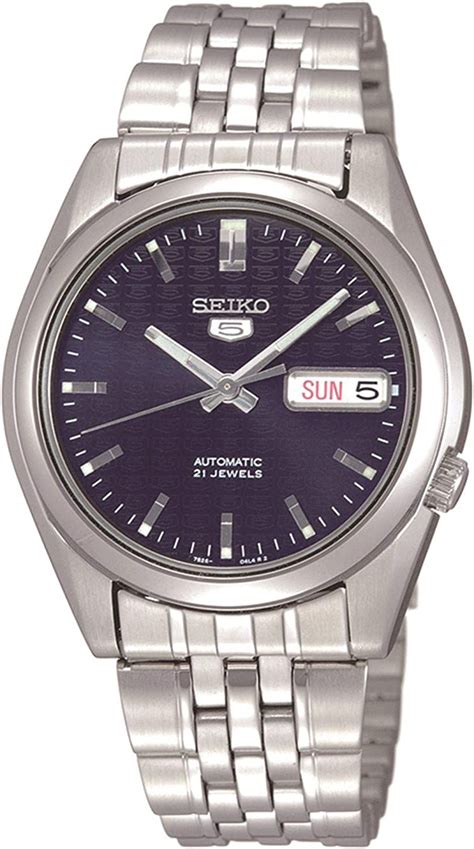 Seiko Mens Snk357 Seiko 5 Automatic Dark Blue Dial Stainless Steel