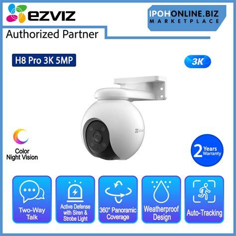 EZVIZ H8 Pro 3K 5MP Pan Tilt Wi Fi Camera With Color Night Vision And