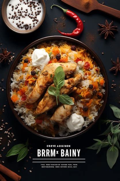 Plat De Poulet Biryani Avec Riz Parfum Et Raita Warm And S India