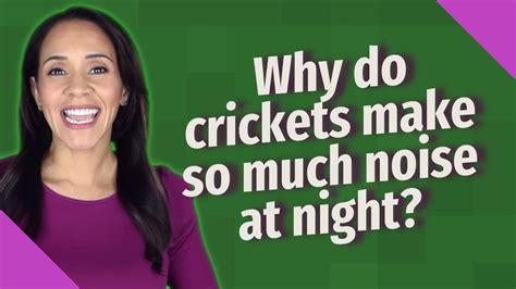 Why Do Crickets Make So Much Noise At Night Youtube