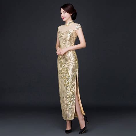 Wonderful Beaded Lace Qipao Cheongsam Chinese Dress