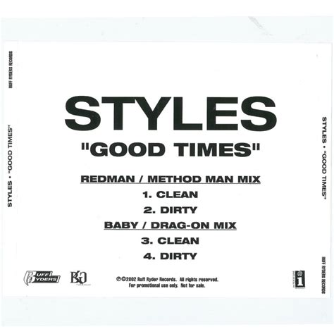 Cd Styles P Good Times Remix 2002 Promo Hhd