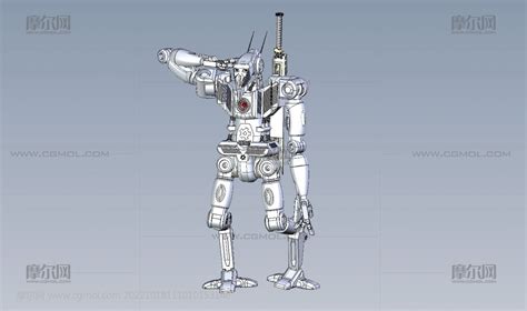 敬礼机器人 机器警察3d模型图纸 机械工具模型下载 摩尔网cgmol