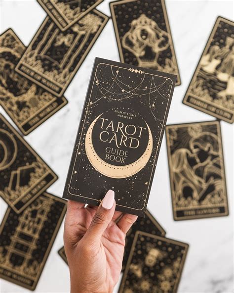 Gold Foil And Black Tarot Cards With Guide Book For Beginners Etsy