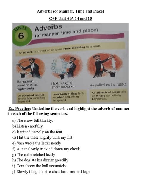 Adverb Of Manner Worksheets Library