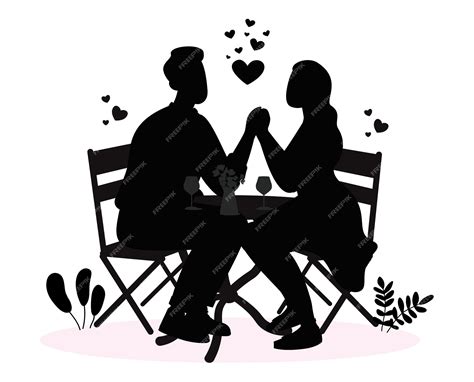 Premium Vector Romantic Valentine S Day Dating Couple Silhouettes