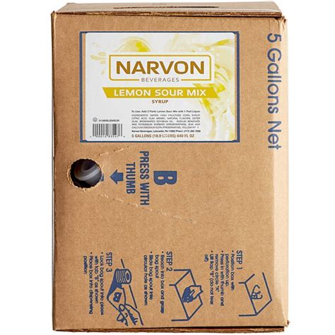 Narvon Lemon Sour Beverage Syrup 5 Gallon Bag In Box