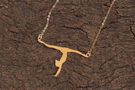 Gold Gymnastic Necklace Gymnast Silhouette Charm Gymnast Etsy