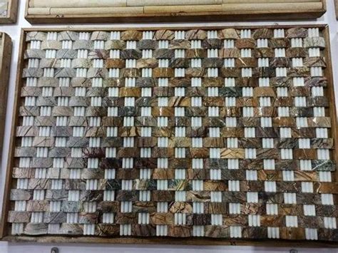 White Brown Ceramic Bidasar Marble Wall Cladding Mosaic Tiles Size