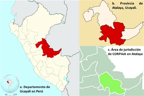 a Departamento de Ucayali b provincia de Atalaya y área de