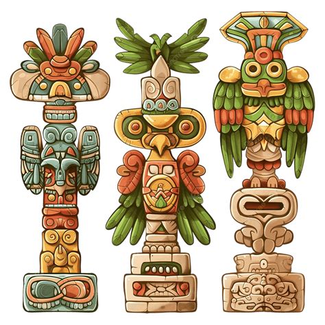 Ancient Mayan And Aztec Totems Or Signs, Aztec, Mayan, Ancient PNG