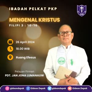 Ibadah Pelkat Pkp Jumat April Gpib Gideon Depok