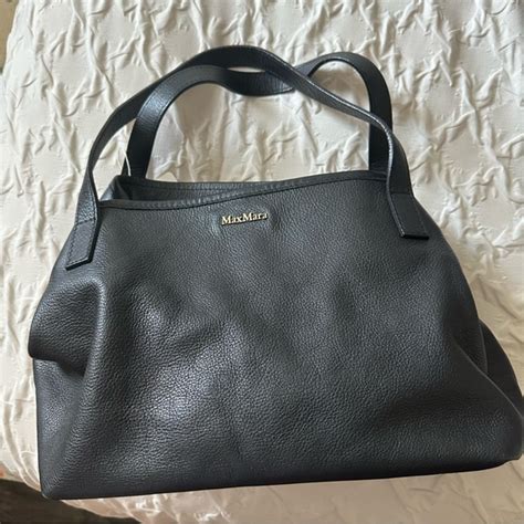 Maxmara Bags Maxmara Black Leather Shoulder Bag Poshmark