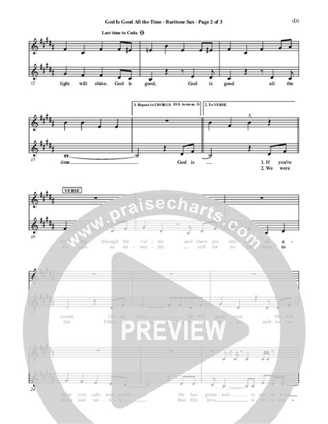 God Is Good All The Time Bari Sax Sheet Music Pdf Don Moen Praisecharts