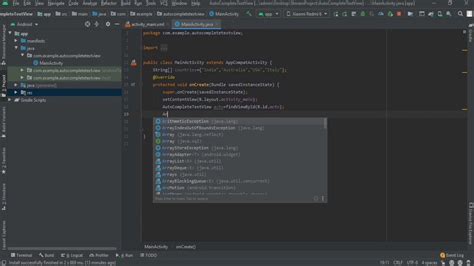 Android Studio Tutorial How To Create AutoCompleteTextView In Android