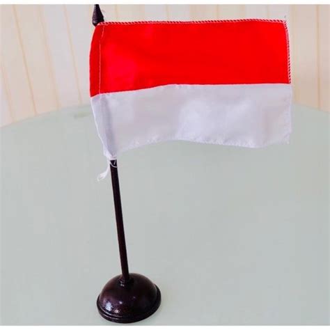 Jual Bendera Meja Tiang Indonesia Merah Putih Dekorasi DIRGAHAYU HUT RI