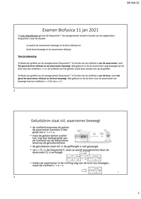 Oplossing Examen Biofysica 2020 2021 Hans Pottel Examen Biofysica 11