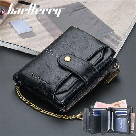 Baellerry New Men Genuine Leather Wallet Luxury Designer Purses